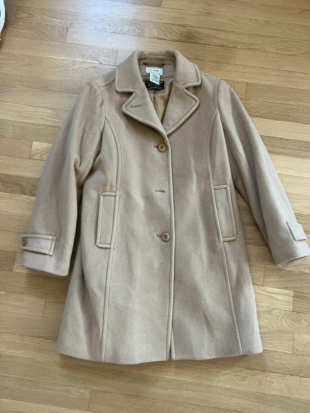 Women's LLBean Classic Lambswool Polo Coat, Three-Quarter Length - Picture 2 of 4
